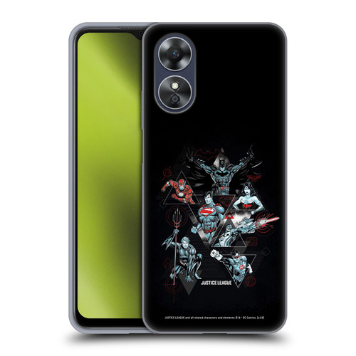 Justice League DC Comics Dark Electric Graphics Heroes Triangle Soft Gel Case for OPPO A17