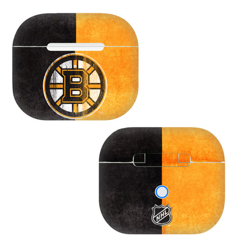NHL Boston Bruins Half Distressed Vinyl Sticker Skin Decal Cover for Apple AirPods 3 3rd Gen Charging Case