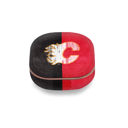 NHL Calgary Flames Half Distressed Vinyl Sticker Skin Decal Cover for Samsung Buds Live / Buds Pro / Buds2