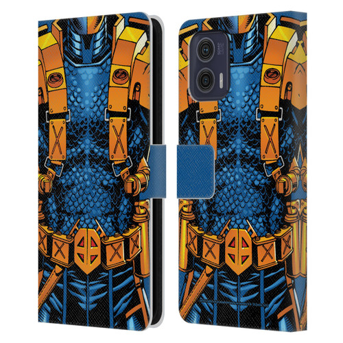 Justice League DC Comics Deathstroke Comic Art New 52 Costume Leather Book Wallet Case Cover For Motorola Moto G73 5G