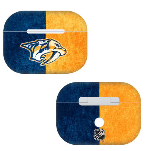 NHL Nashville Predators Half Distressed Vinyl Sticker Skin Decal Cover for Apple AirPods Pro Charging Case