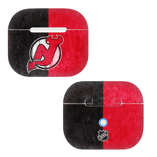 NHL New Jersey Devils Half Distressed Vinyl Sticker Skin Decal Cover for Apple AirPods 3 3rd Gen Charging Case