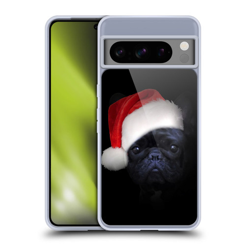 Klaudia Senator French Bulldog 2 Christmas Hat Soft Gel Case for Google Pixel 8 Pro