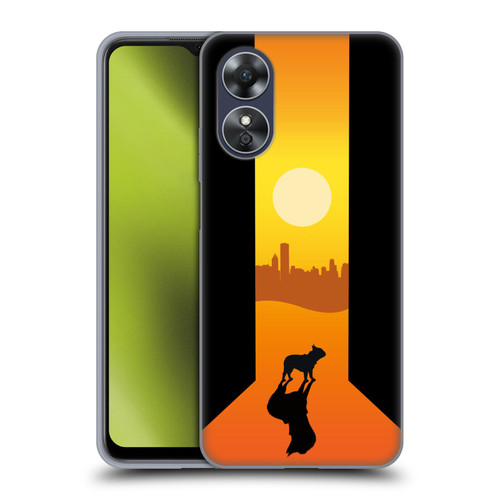 Klaudia Senator French Bulldog 2 Shadow At Sunset Soft Gel Case for OPPO A17