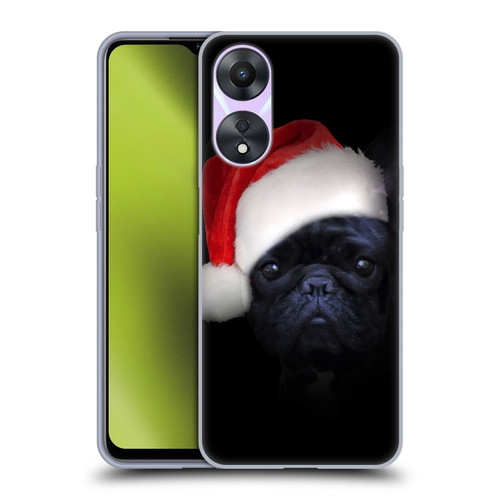 Klaudia Senator French Bulldog 2 Christmas Hat Soft Gel Case for OPPO A78 4G