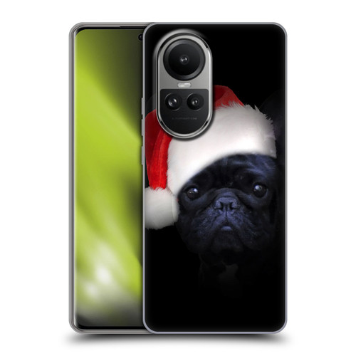 Klaudia Senator French Bulldog 2 Christmas Hat Soft Gel Case for OPPO Reno10 5G / Reno10 Pro 5G