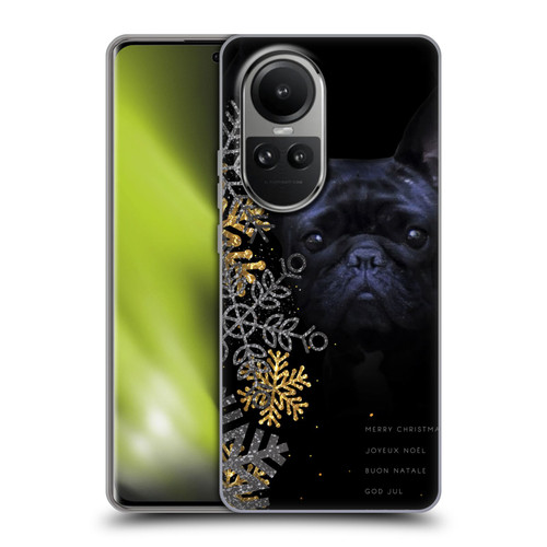 Klaudia Senator French Bulldog 2 Snow Flakes Soft Gel Case for OPPO Reno10 5G / Reno10 Pro 5G