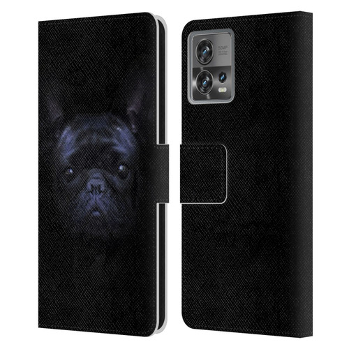 Klaudia Senator French Bulldog 2 Darkness Leather Book Wallet Case Cover For Motorola Moto Edge 30 Fusion
