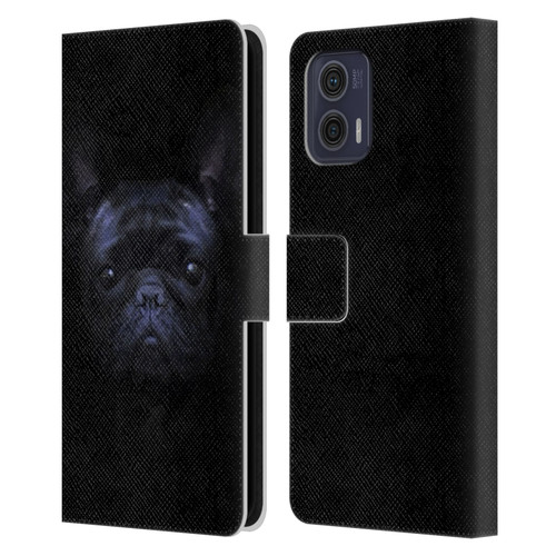 Klaudia Senator French Bulldog 2 Darkness Leather Book Wallet Case Cover For Motorola Moto G73 5G