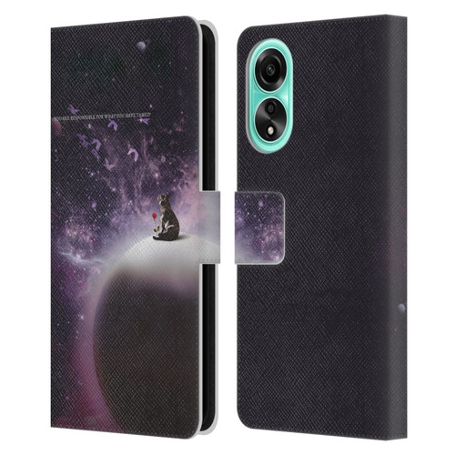 Klaudia Senator French Bulldog 2 In The Galaxy Leather Book Wallet Case Cover For OPPO A78 4G