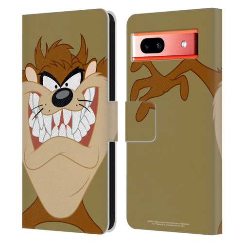 Looney Tunes Characters Tasmanian Devil Leather Book Wallet Case Cover For Google Pixel 7a