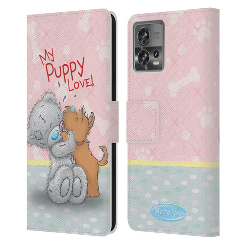 Me To You Classic Tatty Teddy Dog Pet Leather Book Wallet Case Cover For Motorola Moto Edge 30 Fusion