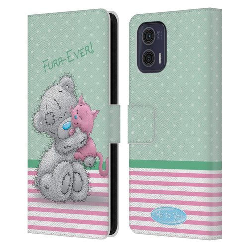 Me To You Classic Tatty Teddy Cat Pet Leather Book Wallet Case Cover For Motorola Moto G73 5G