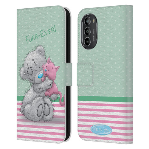 Me To You Classic Tatty Teddy Cat Pet Leather Book Wallet Case Cover For Motorola Moto G82 5G