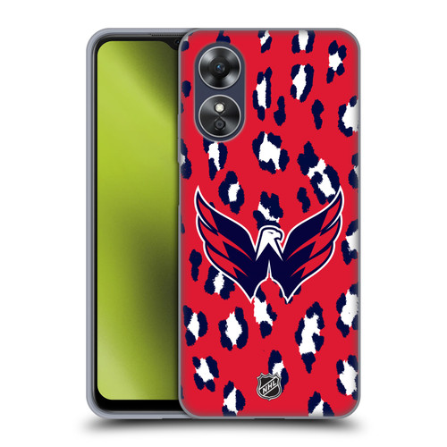 NHL Washington Capitals Leopard Patten Soft Gel Case for OPPO A17