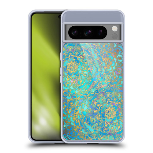 Micklyn Le Feuvre Mandala Sapphire and Jade Soft Gel Case for Google Pixel 8 Pro