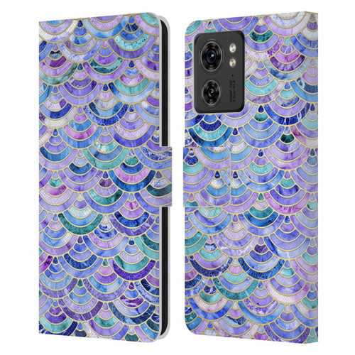 Micklyn Le Feuvre Marble Patterns Mosaic In Amethyst And Lapis Lazuli Leather Book Wallet Case Cover For Motorola Moto Edge 40