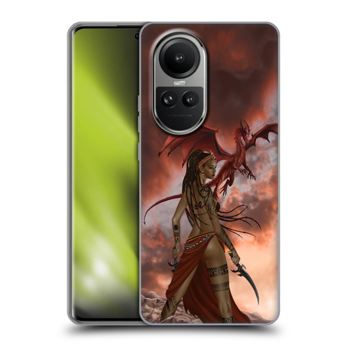 Nene Thomas Art African Warrior Woman & Dragon Soft Gel Case for OPPO Reno10 5G / Reno10 Pro 5G