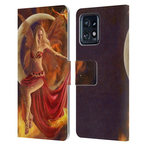 Nene Thomas Crescents Fire Fairy On Moon Phoenix Leather Book Wallet Case Cover For Motorola Moto Edge 40 Pro
