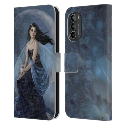Nene Thomas Crescents Moon Indigo Fairy Leather Book Wallet Case Cover For Motorola Moto G82 5G