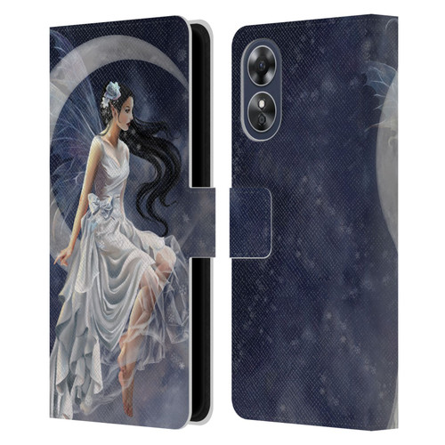 Nene Thomas Crescents Winter Frost Fairy On Moon Leather Book Wallet Case Cover For OPPO A17