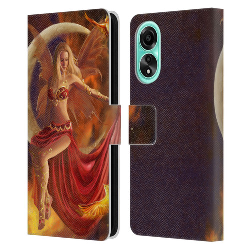 Nene Thomas Crescents Fire Fairy On Moon Phoenix Leather Book Wallet Case Cover For OPPO A78 4G
