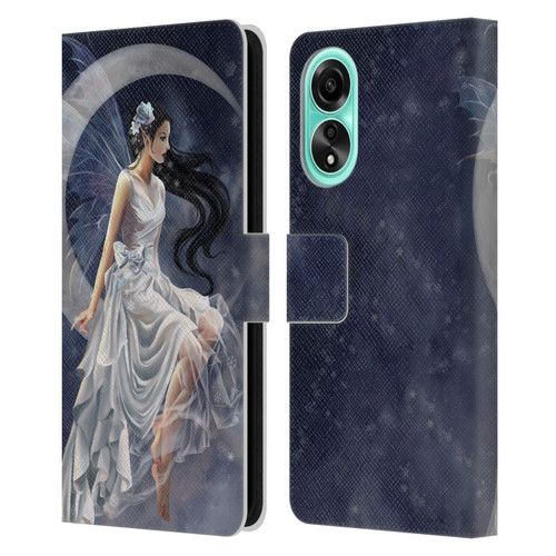 Nene Thomas Crescents Winter Frost Fairy On Moon Leather Book Wallet Case Cover For OPPO A78 4G