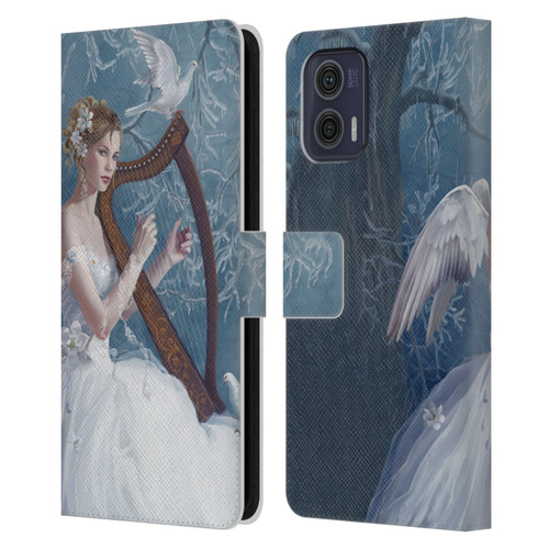 Nene Thomas Deep Forest Chorus Angel Harp And Dove Leather Book Wallet Case Cover For Motorola Moto G73 5G