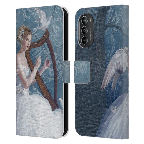 Nene Thomas Deep Forest Chorus Angel Harp And Dove Leather Book Wallet Case Cover For Motorola Moto G82 5G