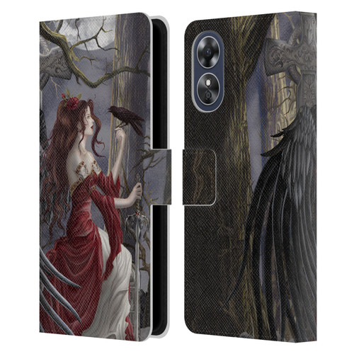 Nene Thomas Deep Forest Dark Angel Fairy With Raven Leather Book Wallet Case Cover For OPPO A17