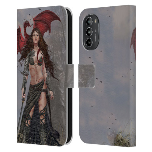 Nene Thomas Gothic Dragon Witch Warrior Sword Leather Book Wallet Case Cover For Motorola Moto G82 5G