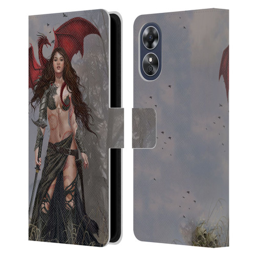 Nene Thomas Gothic Dragon Witch Warrior Sword Leather Book Wallet Case Cover For OPPO A17