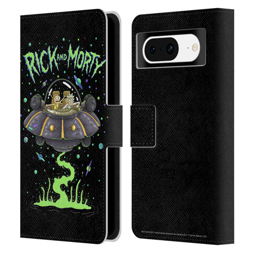 Rick And Morty Season 1 & 2 Graphics The Space Cruiser Leather Book Wallet Case Cover For Google Pixel 8
