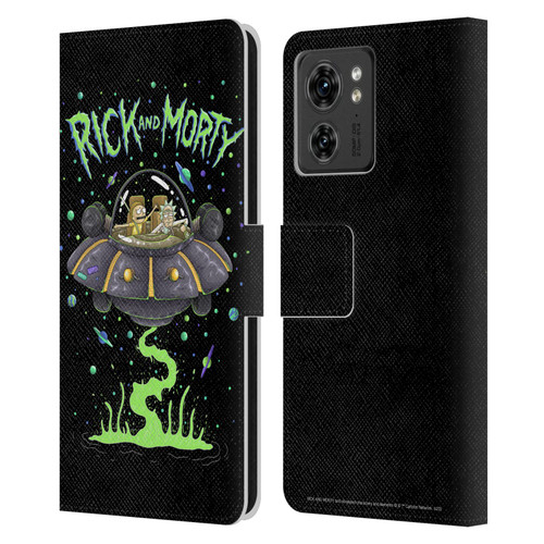 Rick And Morty Season 1 & 2 Graphics The Space Cruiser Leather Book Wallet Case Cover For Motorola Moto Edge 40