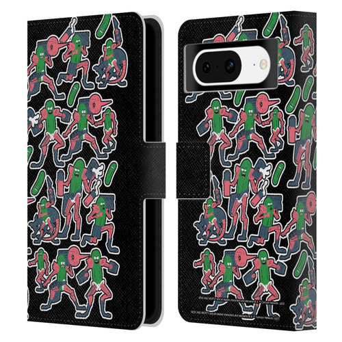 Rick And Morty Season 3 Character Art Pickle Rick Stickers Print Leather Book Wallet Case Cover For Google Pixel 8