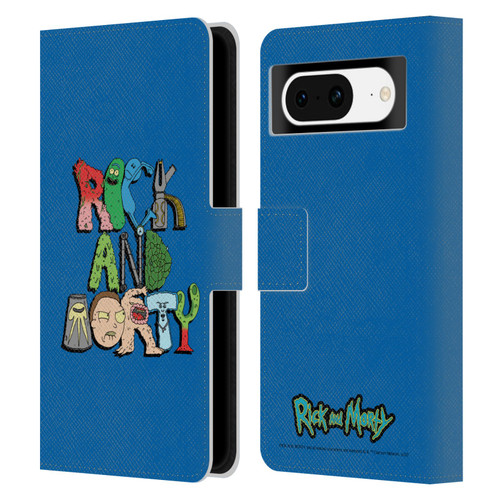 Rick And Morty Season 3 Character Art Typography Leather Book Wallet Case Cover For Google Pixel 8