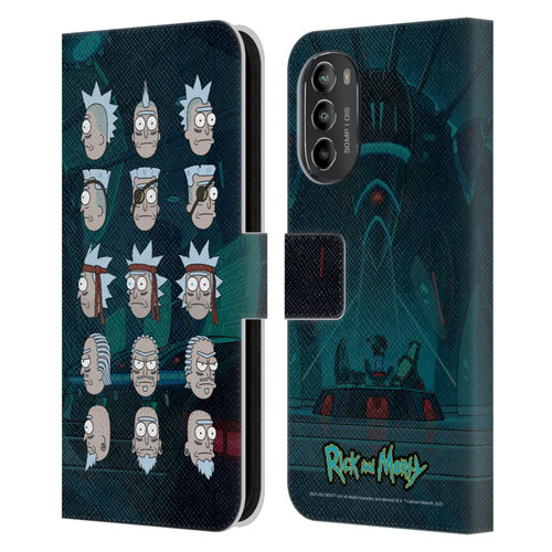Rick And Morty Season 3 Character Art Seal Team Ricks Leather Book Wallet Case Cover For Motorola Moto G82 5G