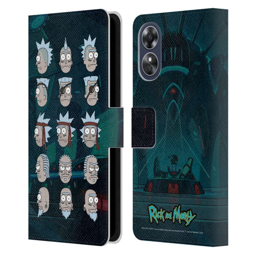 Rick And Morty Season 3 Character Art Seal Team Ricks Leather Book Wallet Case Cover For OPPO A17