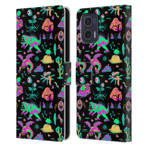 Rick And Morty Season 3 Graphics Aliens Leather Book Wallet Case Cover For Motorola Moto G73 5G