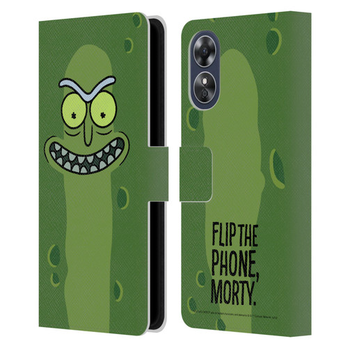 Rick And Morty Season 3 Graphics Pickle Rick Leather Book Wallet Case Cover For OPPO A17