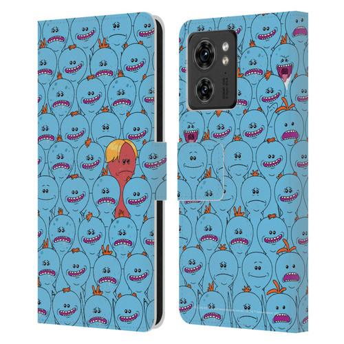 Rick And Morty Season 4 Graphics Mr. Meeseeks Pattern Leather Book Wallet Case Cover For Motorola Moto Edge 40