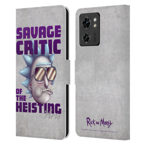 Rick And Morty Season 4 Graphics Savage Critic Leather Book Wallet Case Cover For Motorola Moto Edge 40