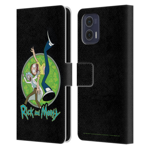 Rick And Morty Season 4 Graphics Character Art Leather Book Wallet Case Cover For Motorola Moto G73 5G