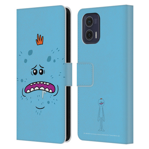 Rick And Morty Season 4 Graphics Mr. Meeseeks Leather Book Wallet Case Cover For Motorola Moto G73 5G