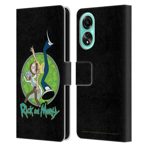 Rick And Morty Season 4 Graphics Character Art Leather Book Wallet Case Cover For OPPO A78 5G