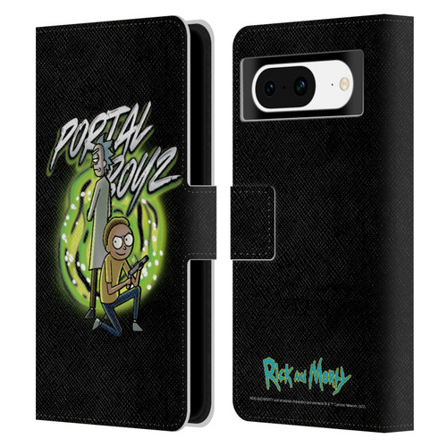 Rick And Morty Season 5 Graphics Portal Boyz Leather Book Wallet Case Cover For Google Pixel 8