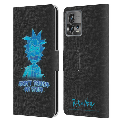 Rick And Morty Season 5 Graphics Don't Touch My Stuff Leather Book Wallet Case Cover For Motorola Moto Edge 30 Fusion