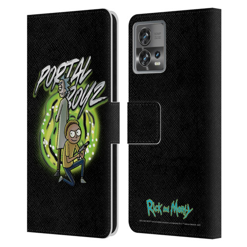 Rick And Morty Season 5 Graphics Portal Boyz Leather Book Wallet Case Cover For Motorola Moto Edge 30 Fusion