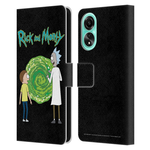 Rick And Morty Season 5 Graphics Character Art Leather Book Wallet Case Cover For OPPO A78 5G