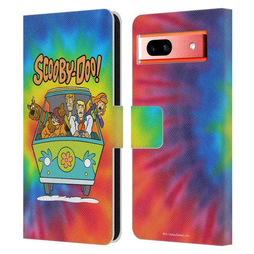 Scooby-Doo Mystery Inc. Tie Dye Leather Book Wallet Case Cover For Google Pixel 7a